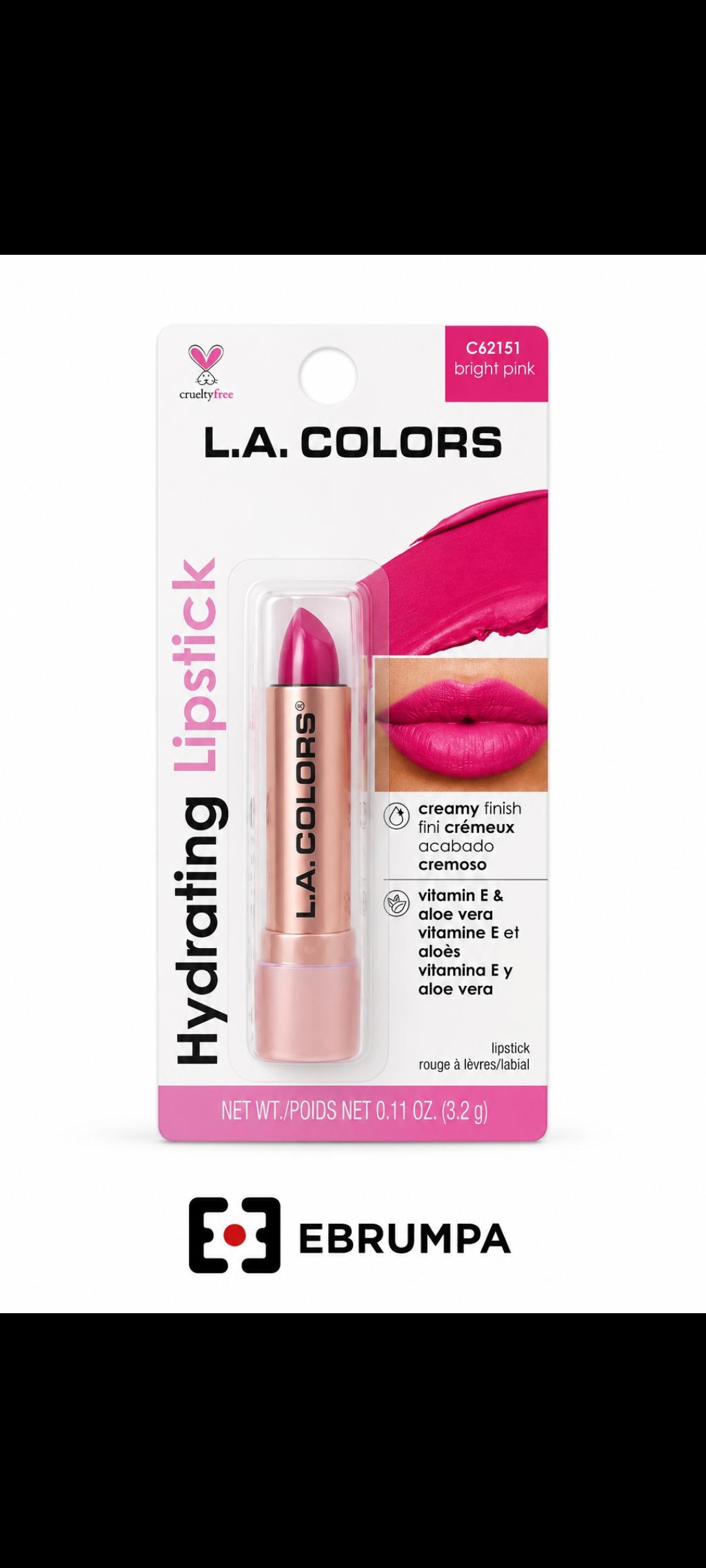 💄 L.A. COLORS Hydrating Lipstick – Bright Pink