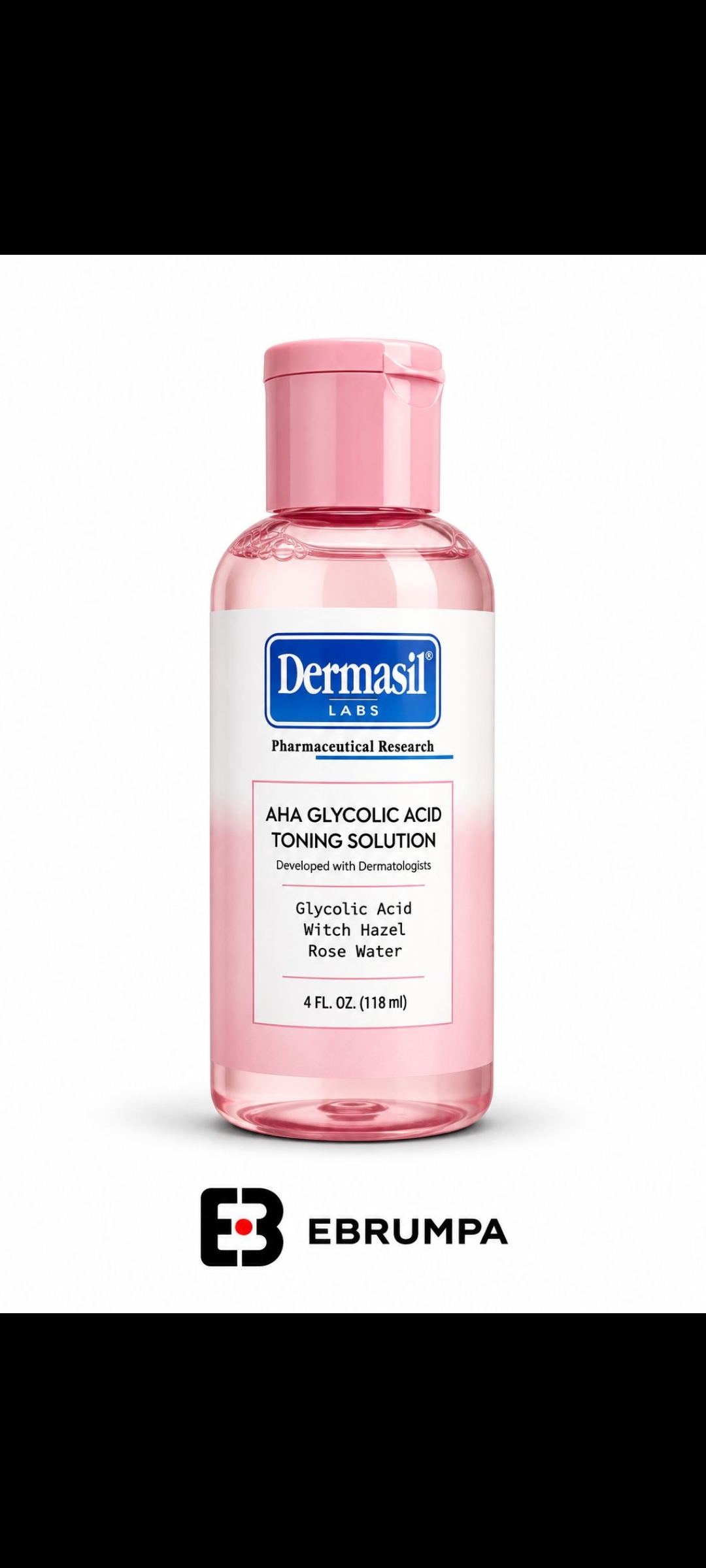 Dermasil AHA Glycolic Acid Toning Solution combina Ácido Glicólico, Hamamelis y Agua de Rosas