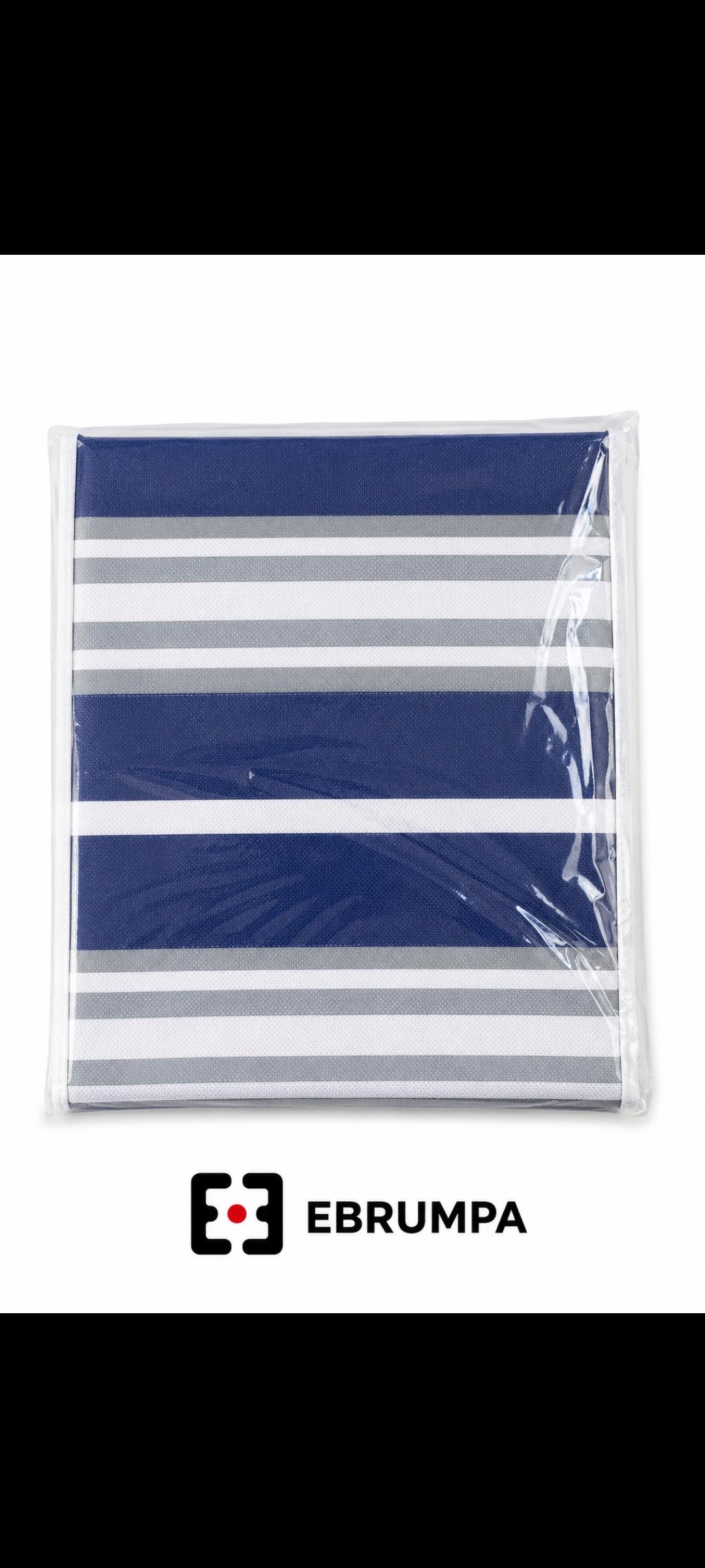 Organizador Plegable de Tela – Diseño Rayas Azul Marino