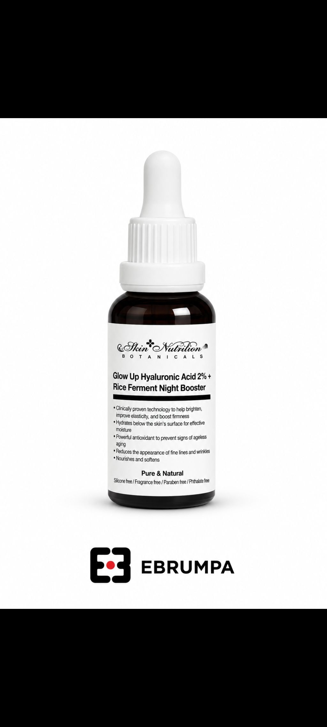 💧 Glow Up Hyaluronic Acid 2% + Rice Ferment Night Booster combina el poder del Ácido Hialurónico y el Fermento de Arroz